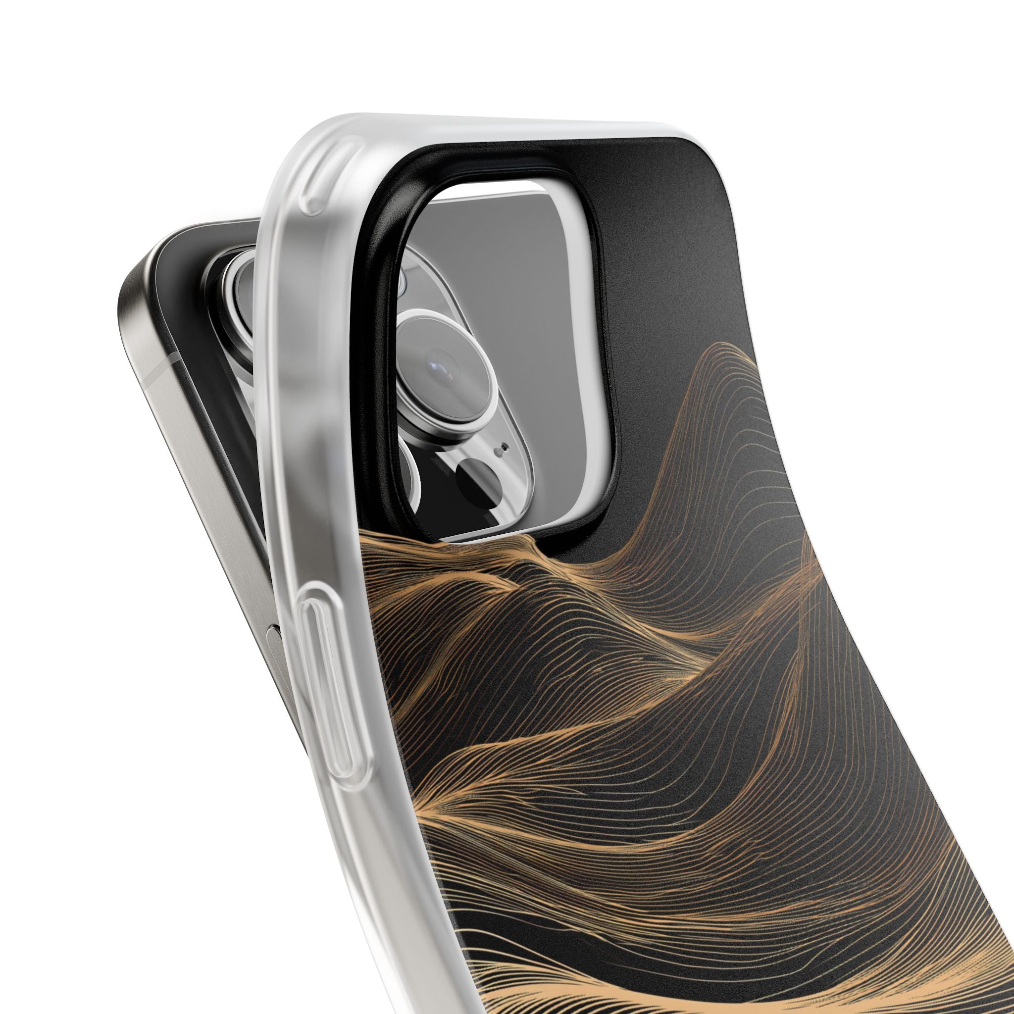 Black Lite Phone Case for iPhone - Copper Topo Ridge