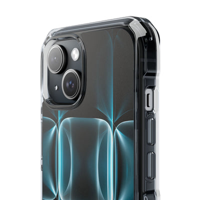 Cyan Core Matrix · Clear Impact Magnetic Phone Case for iPhone · Blue