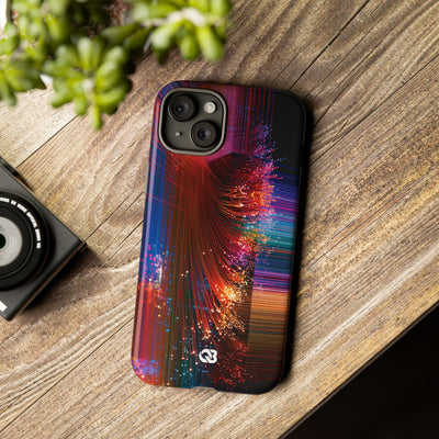 Black Tough Phone Case for iPhone - Cyber Optic Streak