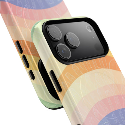 Pastel Rainbow Bands iPhone 17 Pro Max Case - Tough+ - CASE•BOB