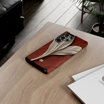 Carved Ivory Plume · Tough Phone Case for Samsung · Red