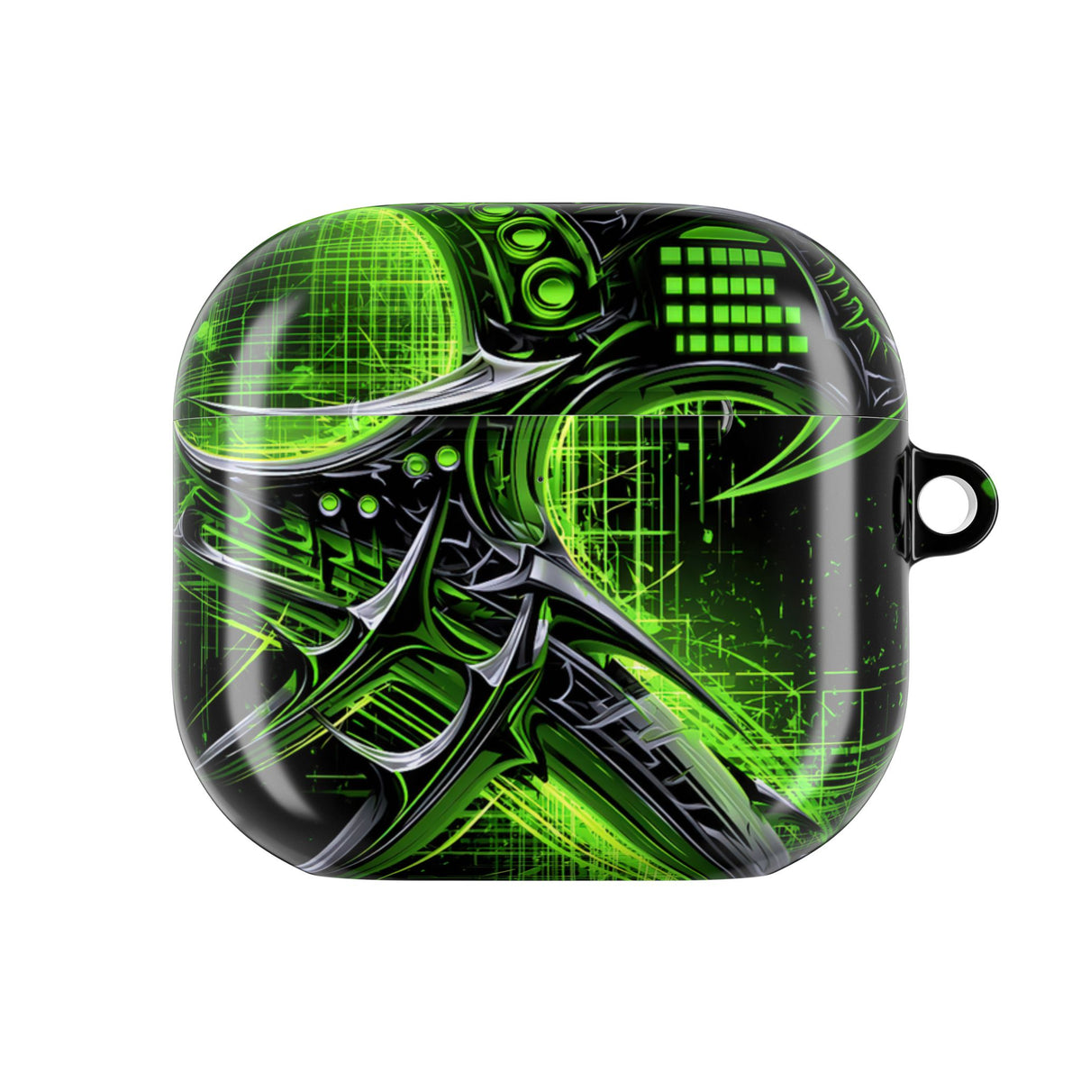 Cyber Sigil Grid · Hard Case for AirPods & AirPods Pro · Green