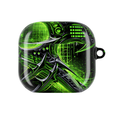 Cyber Sigil Grid · Hard Case for AirPods & AirPods Pro · Green