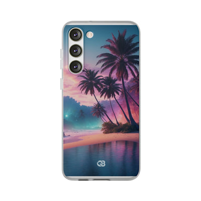 Neon Shore Palms · Soft Phone Case for Samsung
