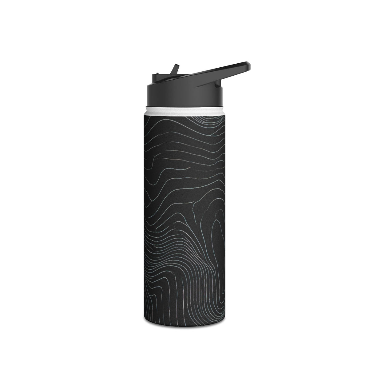 Obsidian Contour Elevation · Insulated Water Bottle · Black