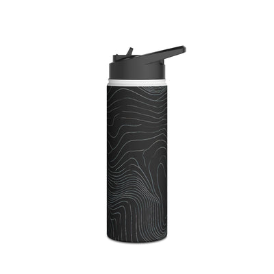 Obsidian Contour Elevation · Insulated Water Bottle · Black