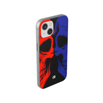 Crimson Cobalt Skulls · Soft Phone Case for iPhone