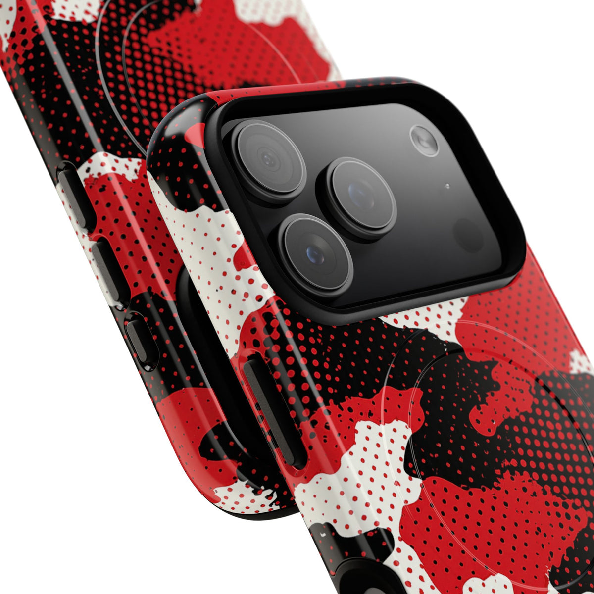 Crimson Halftone Camo · Tough 2.0 Magnetic Phone Case for iPhone · Red