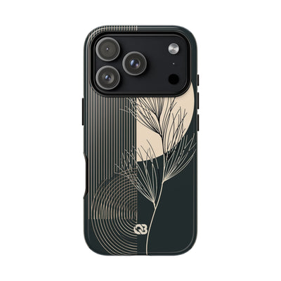 Black Tough Phone Case for iPhone - Obsidian Sand Willow