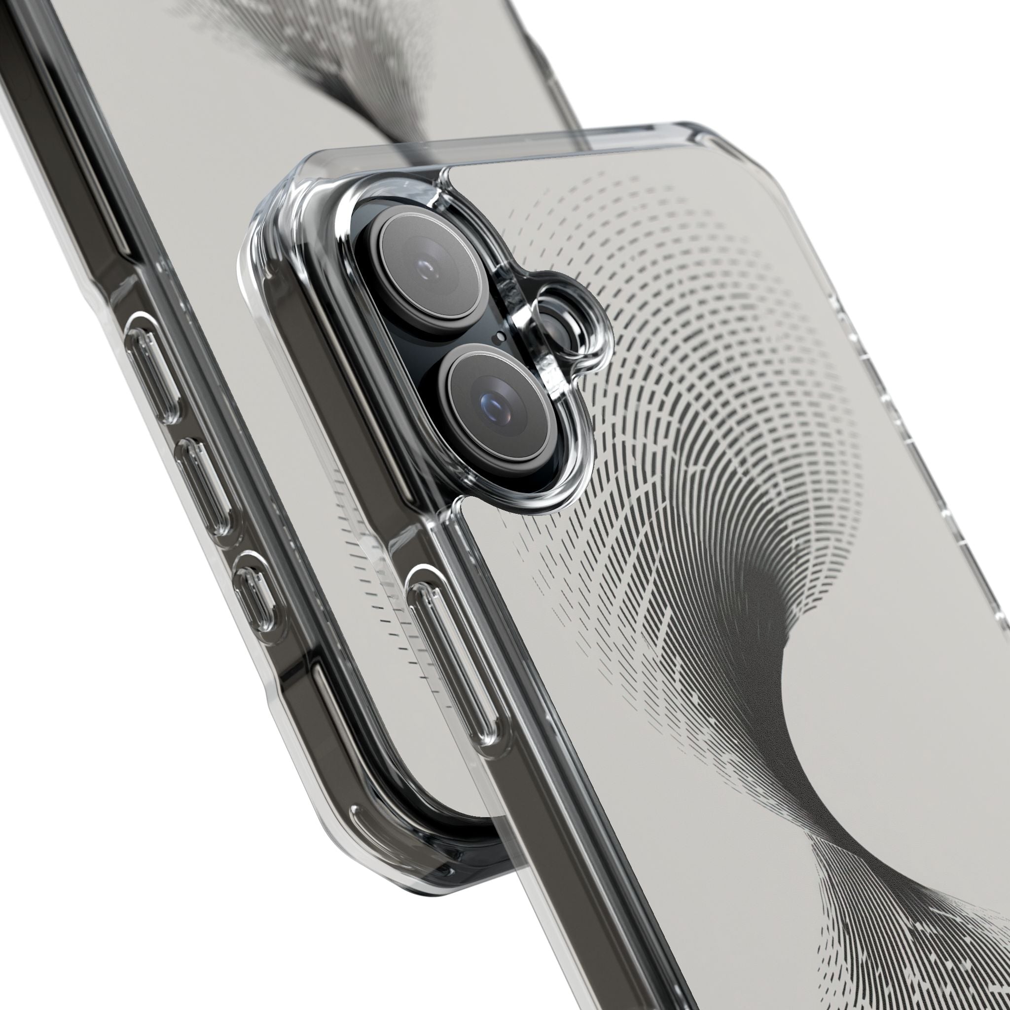 White Impact MagSafe Phone Case for iPhone - Linear Torsion Grid