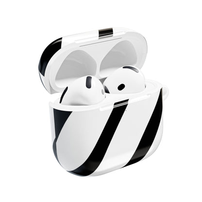 Diagonal Stripes BlackWhite - AirPods Case