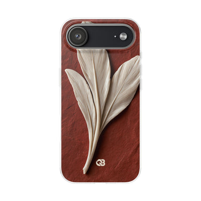 Carved Ivory Plume · Lite Phone Case for iPhone ·  Red