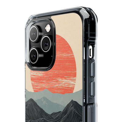 Beige Impact MagSafe Phone Case for iPhone - Crimson Ridge Flow