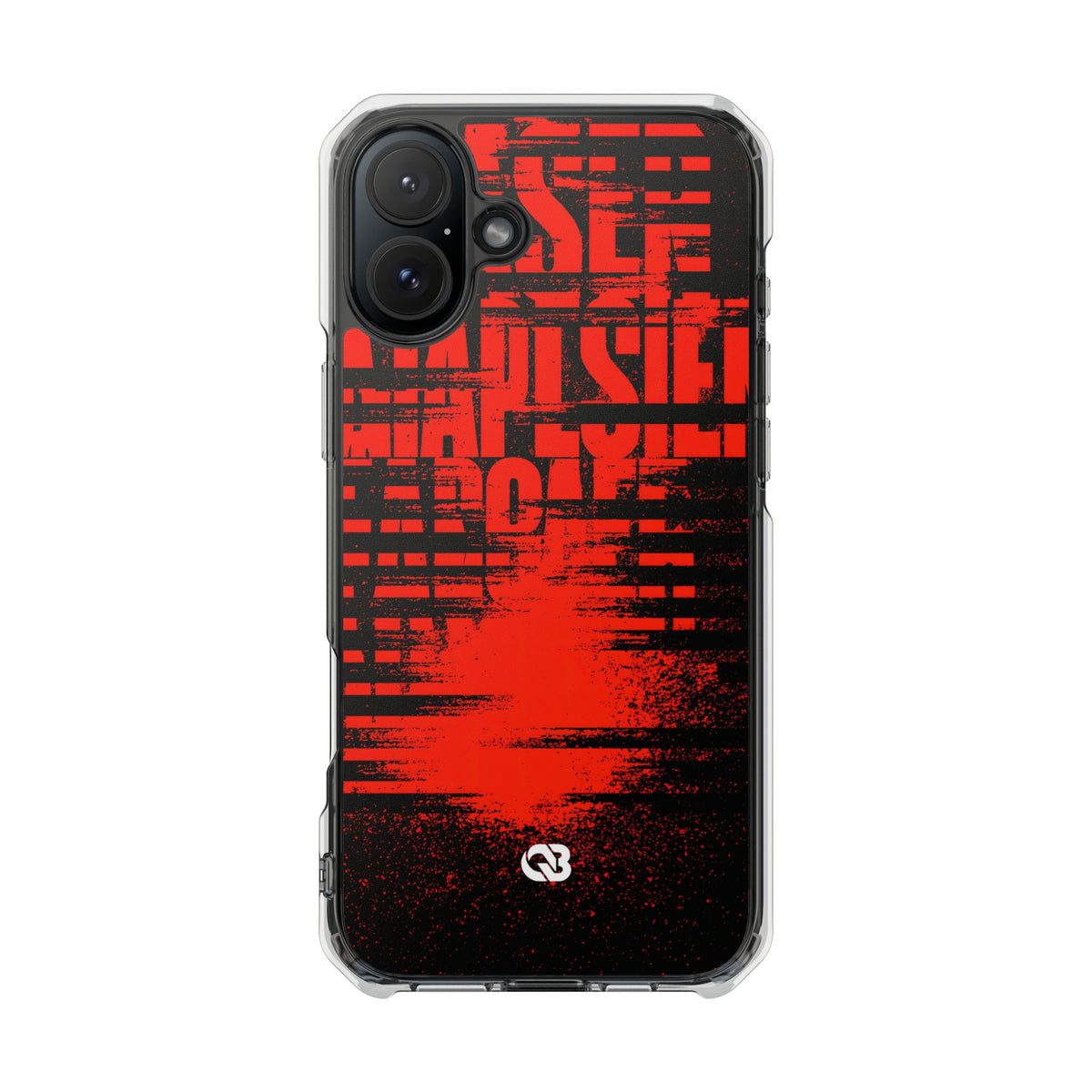 Crimson Redaction · Clear Impact Magnetic Phone Case for iPhone ·  Black