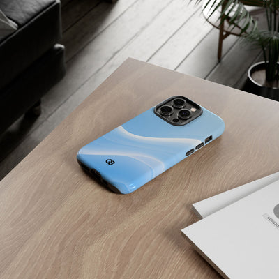 Blue Tough Phone Case for iPhone - Glacial Blue Silk