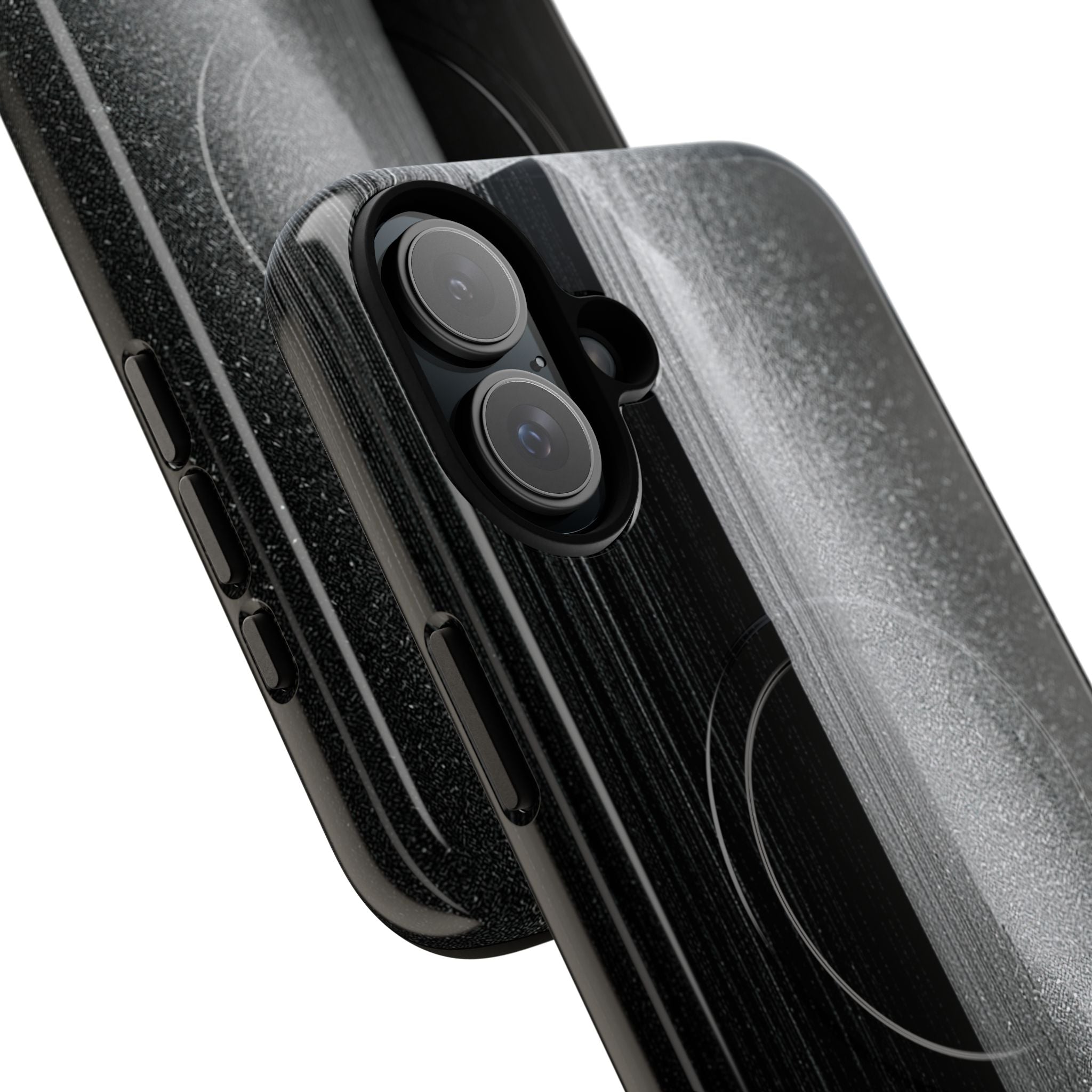 Black Tough 2.0 Magsafe Phone Case for iPhone - Brutalist Pixel Monolith