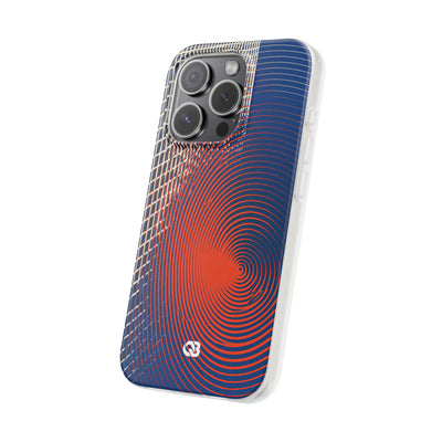 Blue Lite Phone Case for iPhone - Orange Orbit Grid