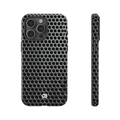Brushed Perforated Steel · Tough Phone Case for iPhone · Silver