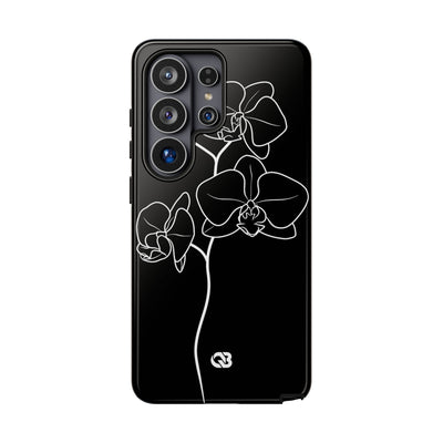 Black Tough Phone Case for Samsung - Noir Alabaster Orchid