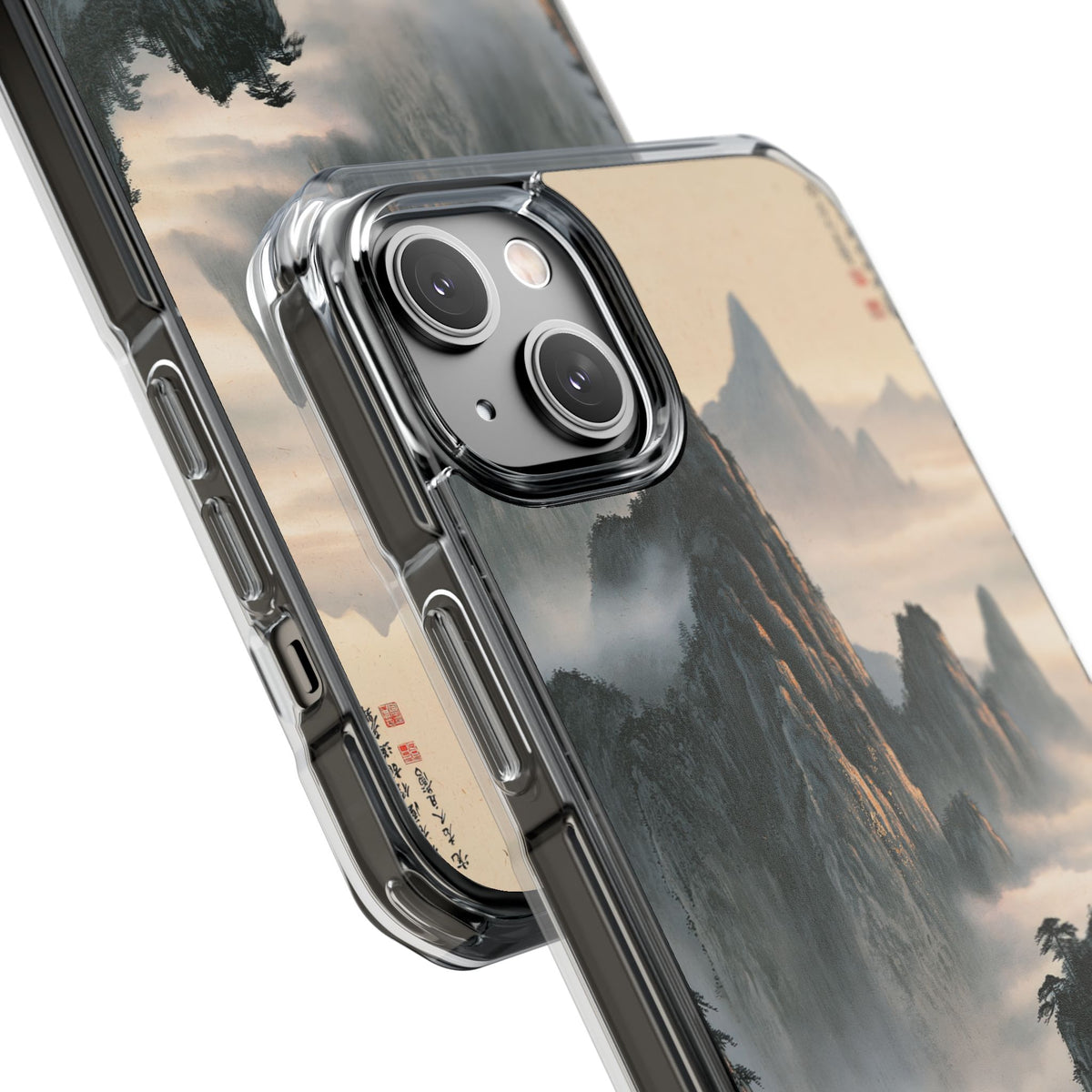 Sacred Mountain Mist · Clear Impact Magnetic Phone Case for iPhone · Beige