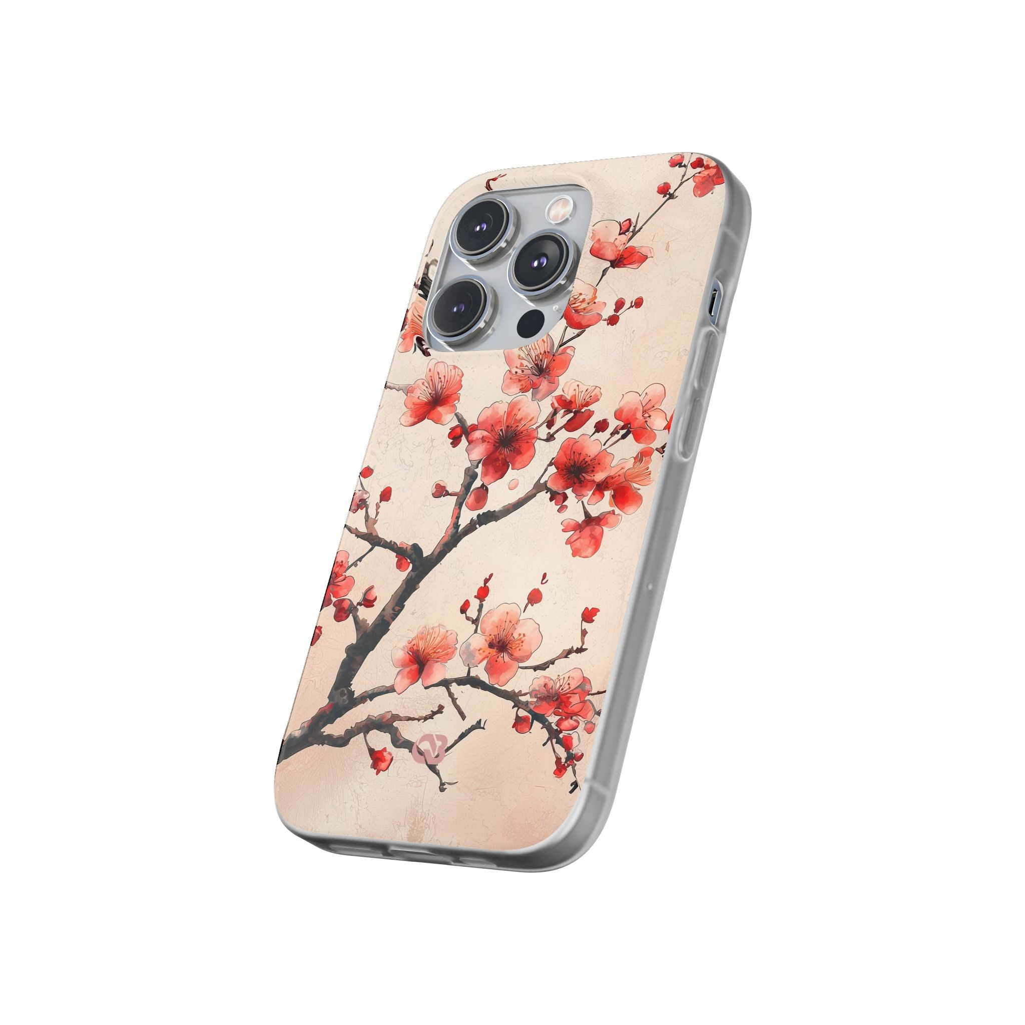 Crimson Silk Flora · Soft Custodia per iPhone