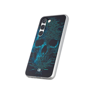 Cyan Glitch Skull · Soft Handyhülle für Samsung