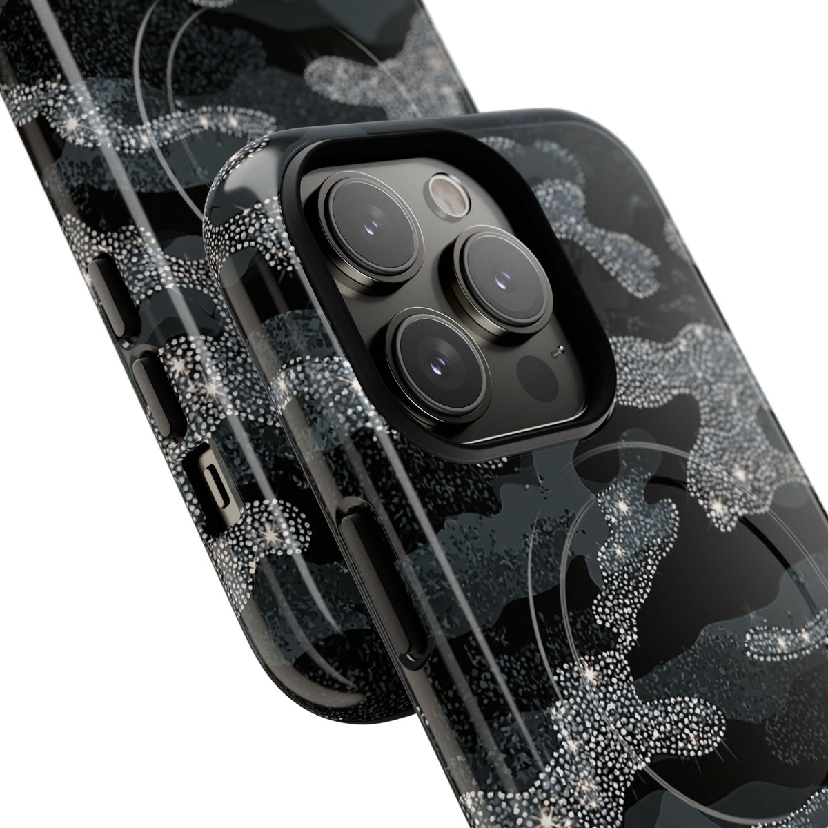 Glitter Shadow Camo · Tough 2.0 Magnetic Phone Case for iPhone · Black