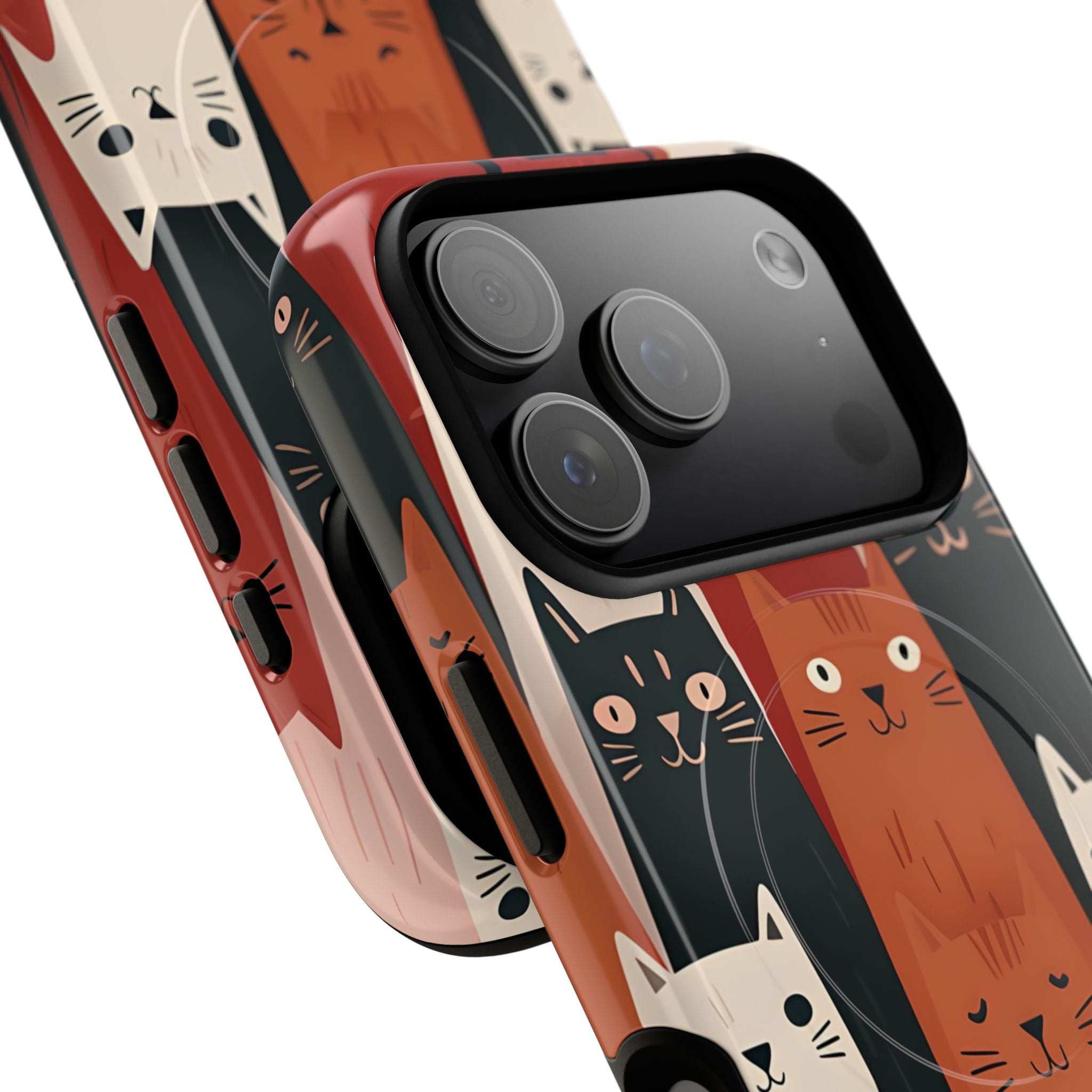 Elongated Cats Black iPhone 17 Pro Case - Tough+ - CASE•BOB