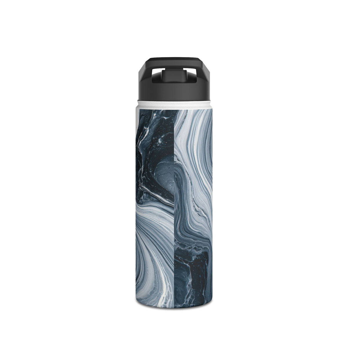 Suminagashi Ink Flow · Insulated Water Bottle · Grey
