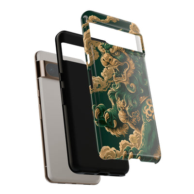 Imperial Guardian Lion · Tough Phone Case for Pixel ·  Green