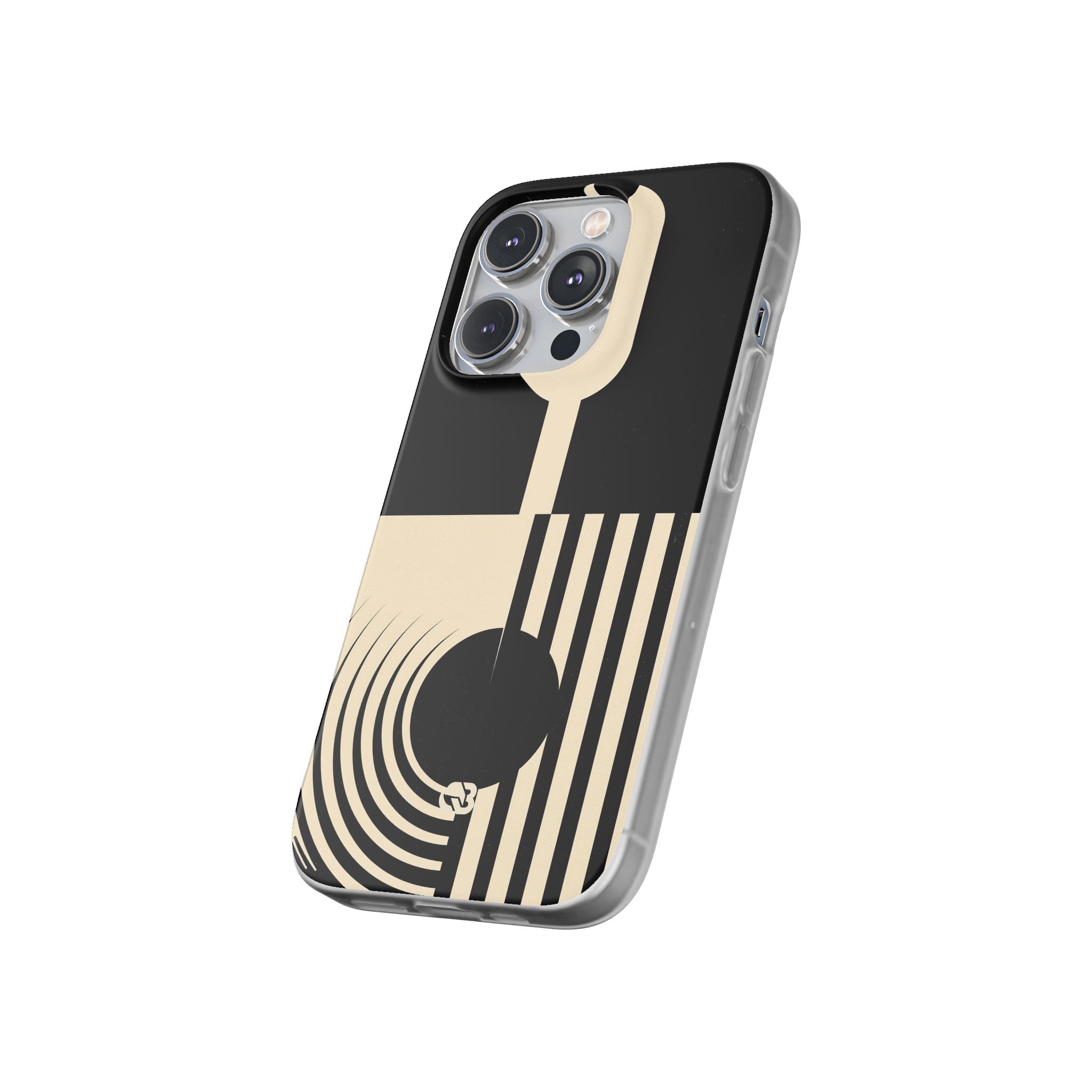 Black Lite Phone Case for iPhone - Ivory Signal Grid