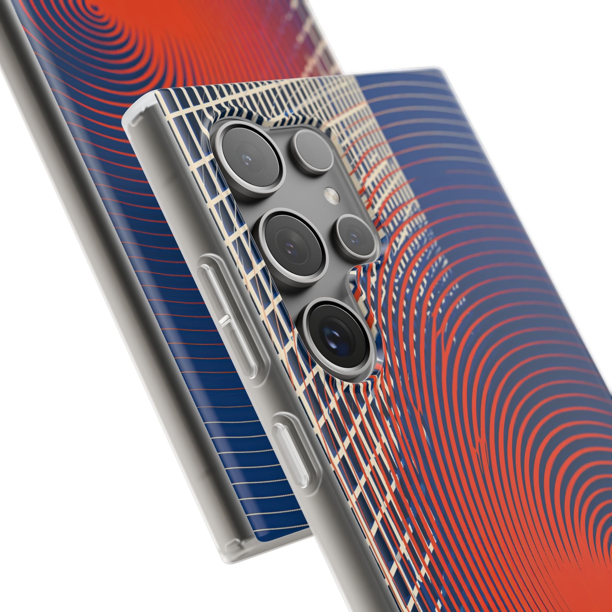 Blue Lite Phone Case for Samsung - Orange Orbit Grid