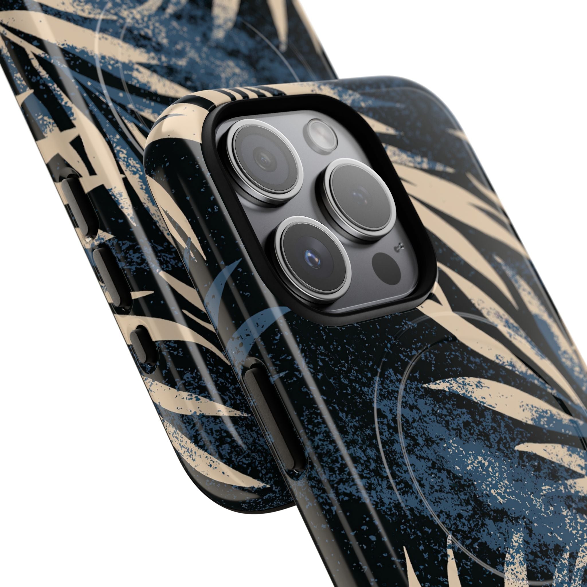 Blue Tough 2.0 Magsafe Phone Case for iPhone - Indigo Sandstone Palm