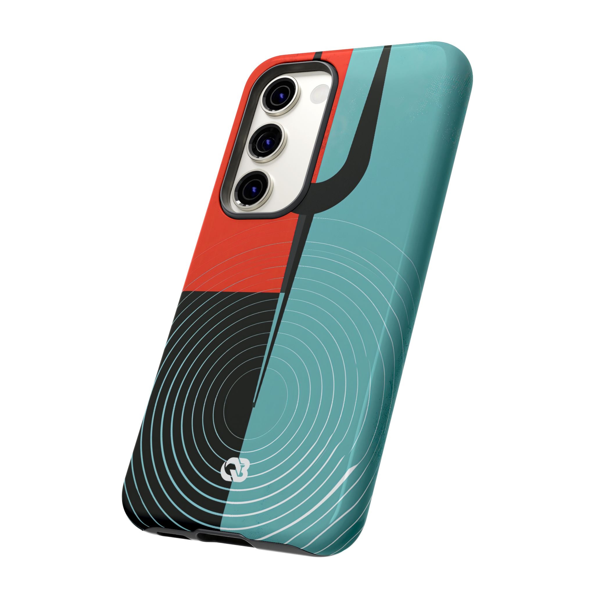 Teal Tough Phone Case for Samsung - Sonic Static Split