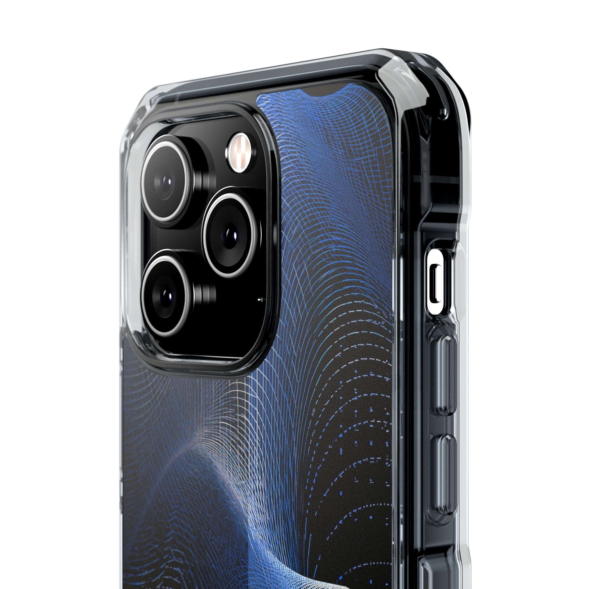 Blue Impact MagSafe Phone Case for iPhone - Electric Cobalt Topo