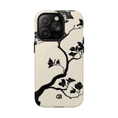 Beige Tough 2.0 Magsafe Phone Case for iPhone - Obsidian Bonsai Silhouette