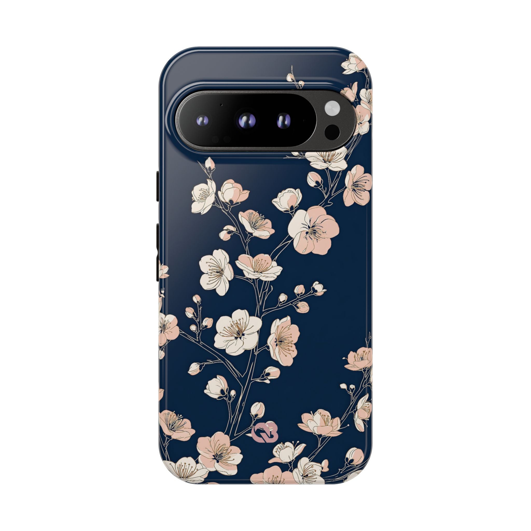 Blue Tough Phone Case for Google Pixel - Midnight Peach Sakura