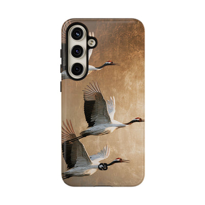 Golden Crane Flight · Tough Phone Case for Samsung · Gold