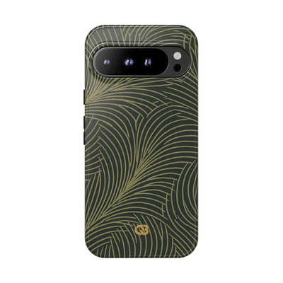 Green Tough Phone Case for Google Pixel - Dark Olive Plume