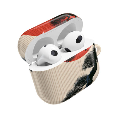 Crimson Sun Bonsai · Hard Case for AirPods & AirPods Pro · Beige