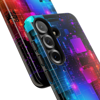 Spectral Circuit Grid · Tough Phone Case for Samsung · Black