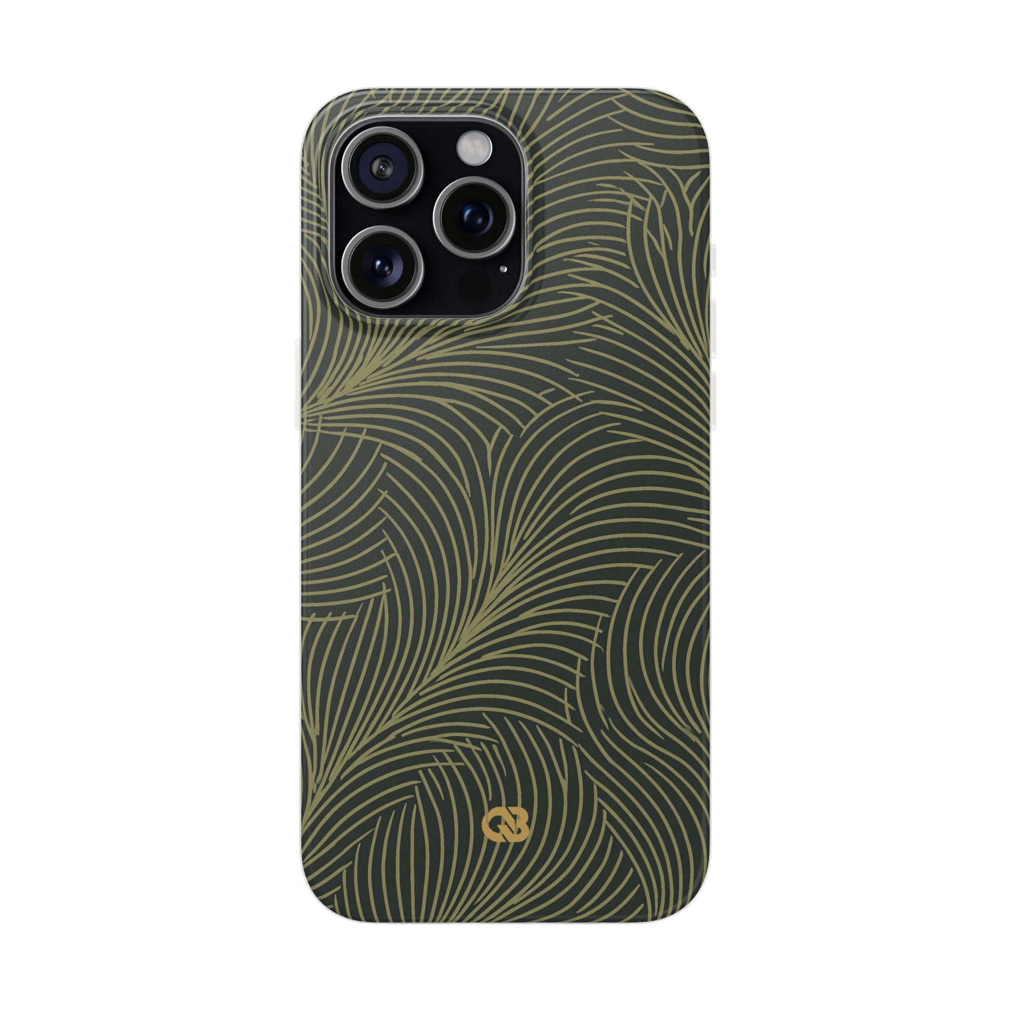 Green Lite Phone Case for iPhone - Dark Olive Plume