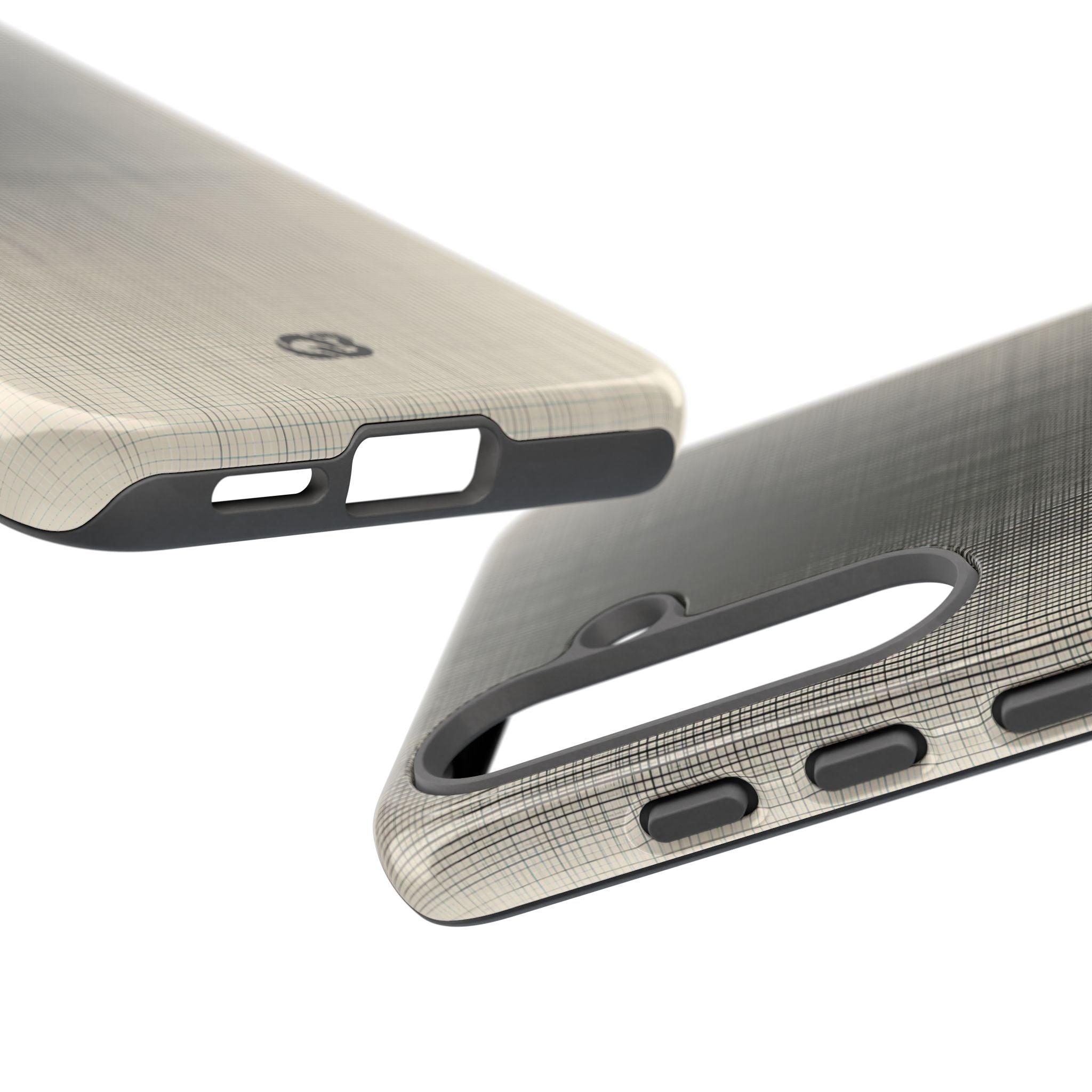 Beige Tough Phone Case for Samsung - Carbon Screen Grid