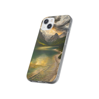 Gilded Mountain Lake · Soft Phone Case for iPhone