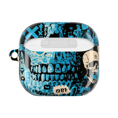 Electric Skull Graffiti · Hard Case for AirPods & AirPods Pro · Blue