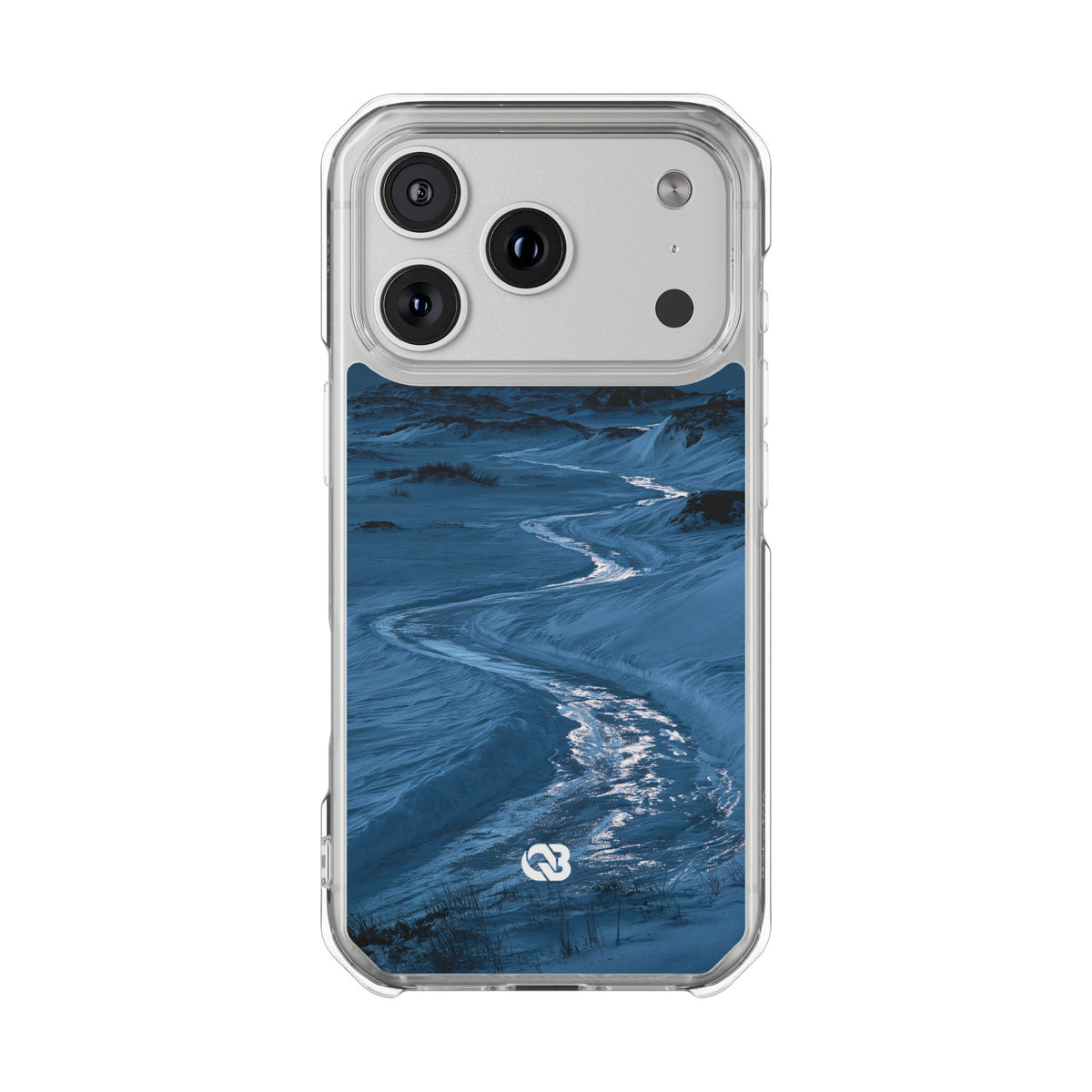 Arctic Moon Drift · Clear Impact Magnetic Phone Case for iPhone · Blue
