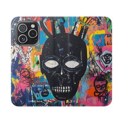 Neon Skull Burst - iPhone 15 Pro Case - Wallet