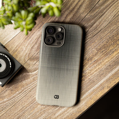 Beige Tough Phone Case for iPhone - Carbon Screen Grid