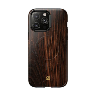 Brown Tough 2.0 Magsafe Phone Case for iPhone - Burnished Mahogany Grain