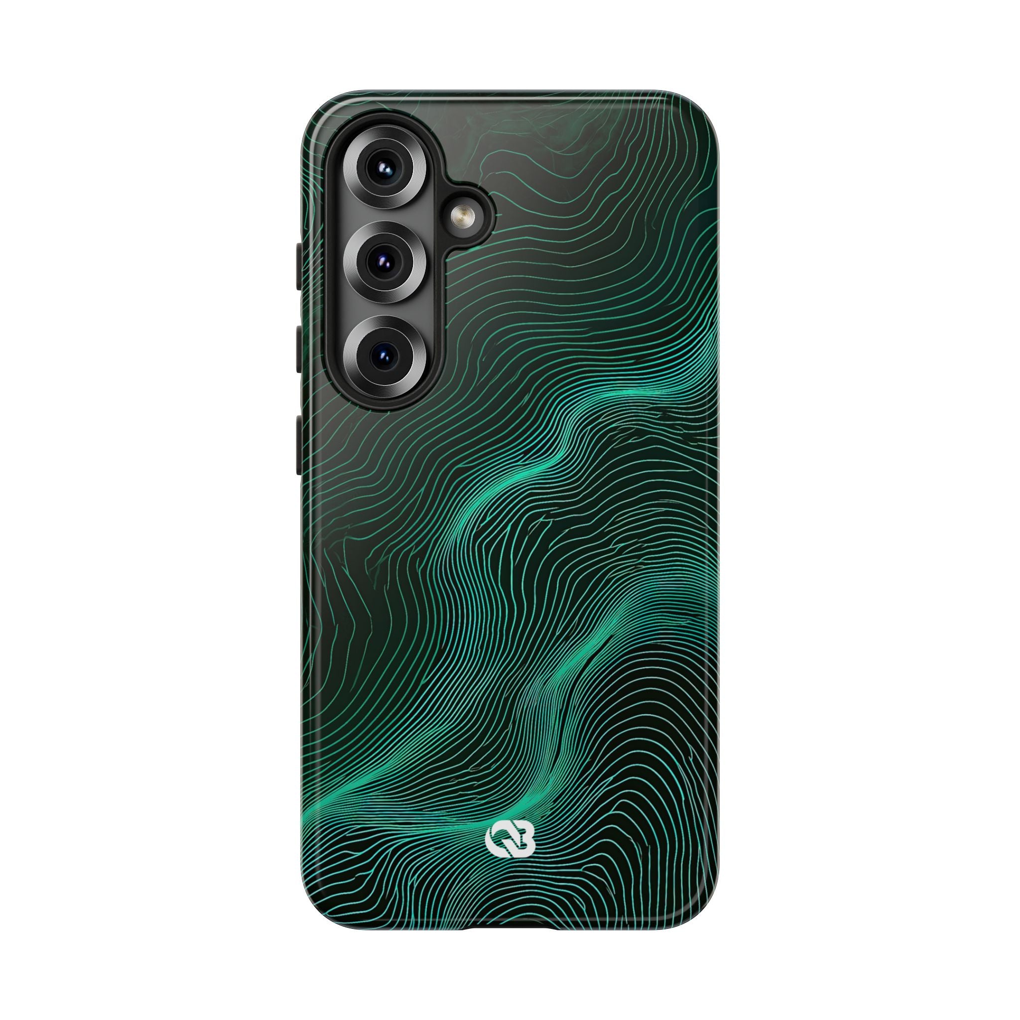 Teal Tough Phone Case for Samsung - Neon Jade Contour